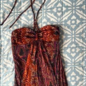 Halter snake print summer dress